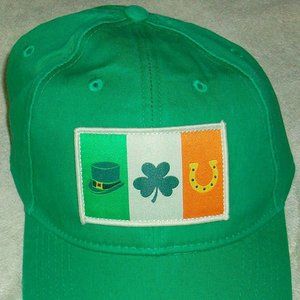St Patrick's Day Irish Shamrock Patch Adjustable Back Green Canvas Baseball Cap